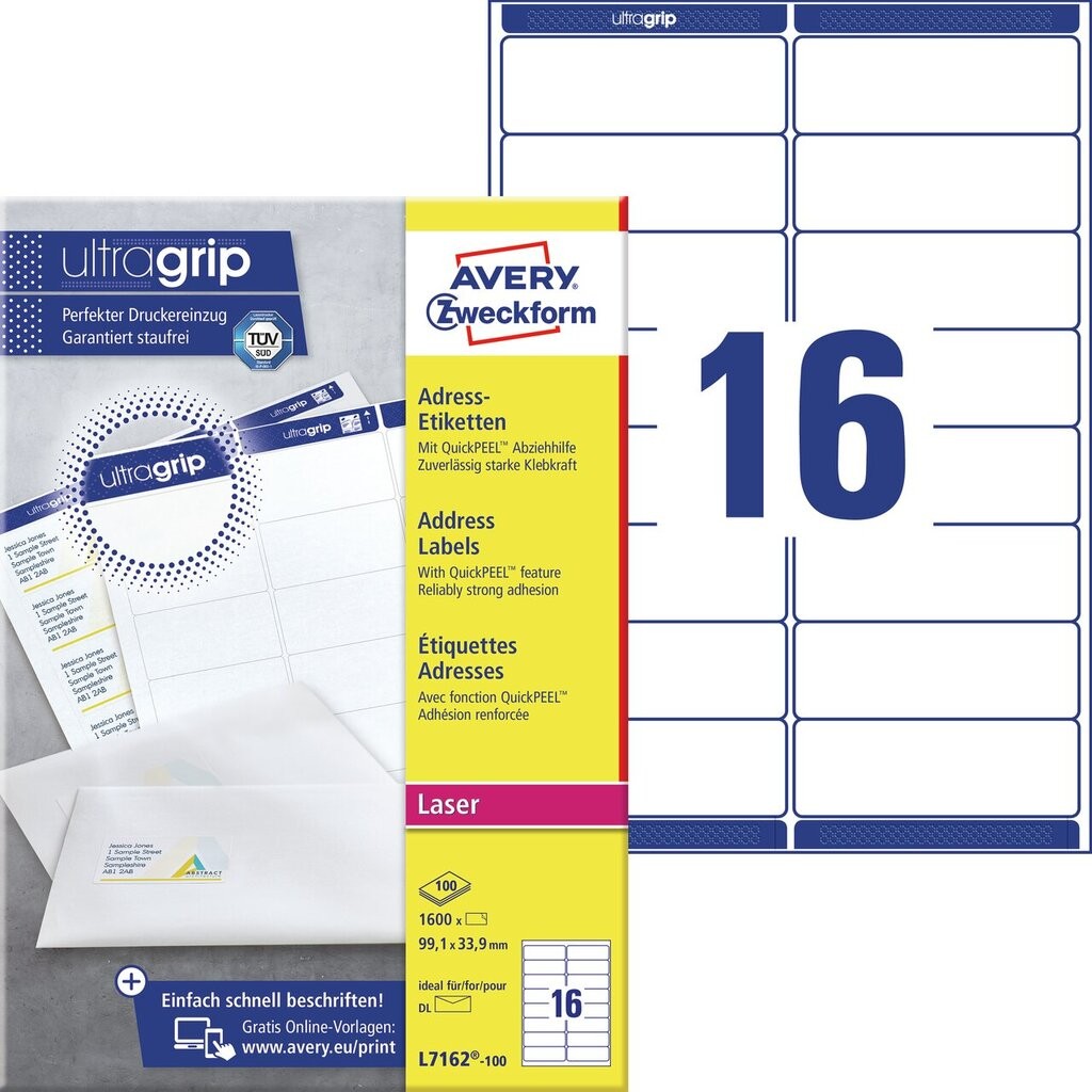 Address Labels With QuickPEEL Ultragrip L7162 100 Avery address-labels-with-quickpeel-ultragrip-l7162-100-avery