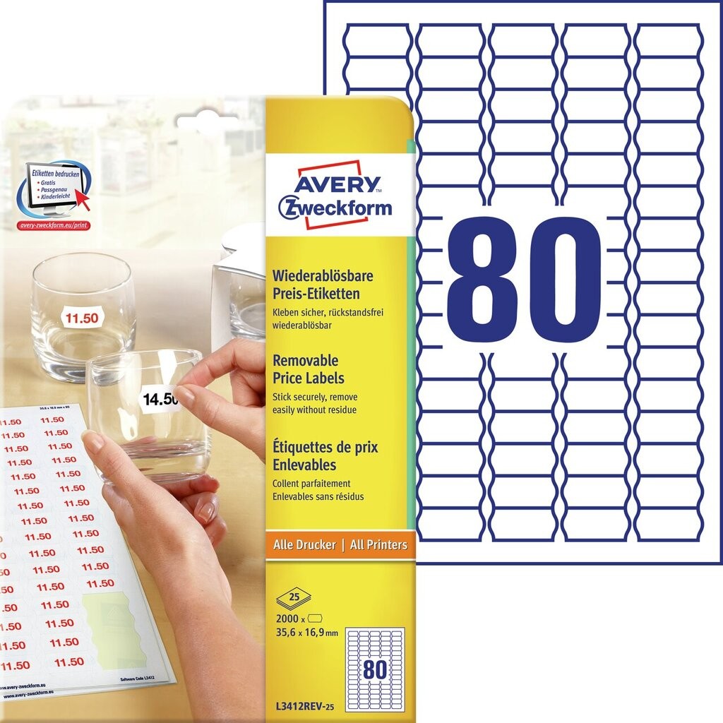 Pricing labels L3412REV25 Avery