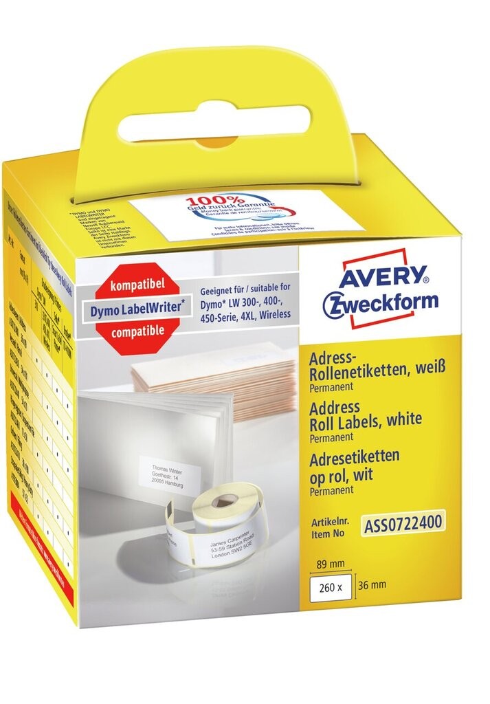 Address labels for label printers | ASS0722400 | Avery