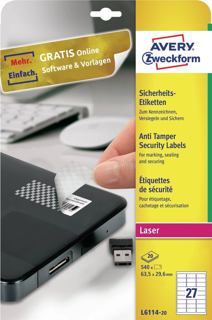 Tamper proof labels | L6114-20 | Avery