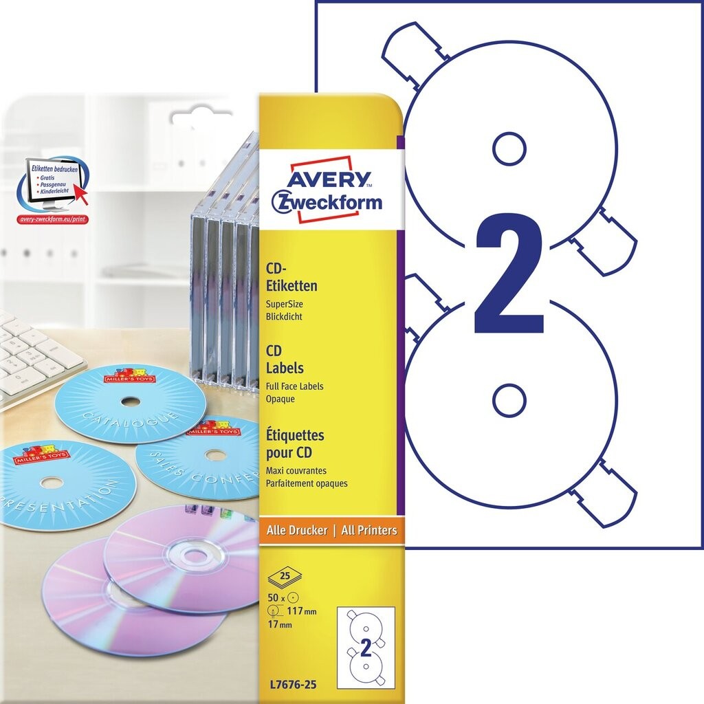 Cd labels supersize l7676 25 avery