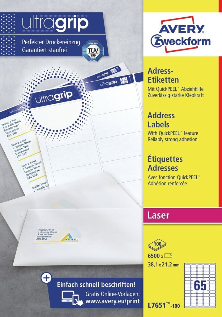 Address Labels with QuickPEEL™ & Ultragrip | L7651-100 | Avery
