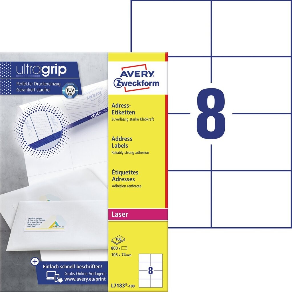 Addressing Labels with Ultragrip L7183100 Avery