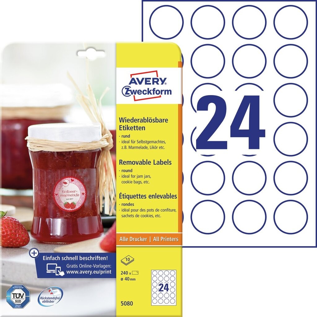 Removable round product labels | 5080 | Avery