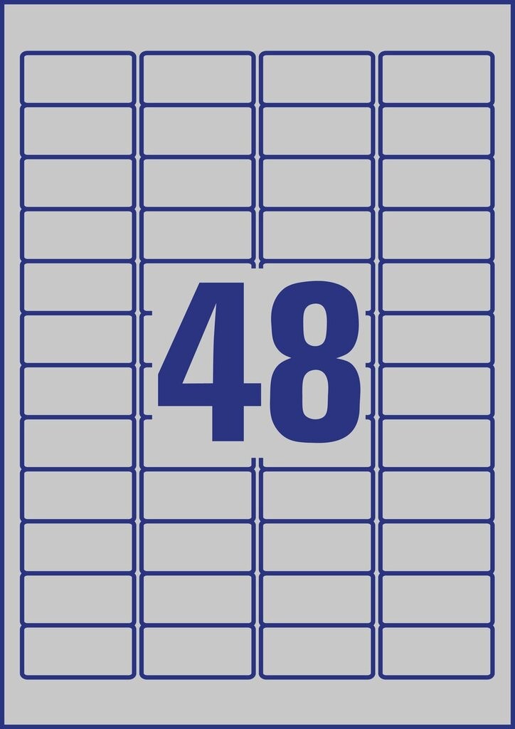 Heavy duty labels, silver, suitable for in- and outdoor use (-40oC to +150oC) | L6009-8 | Avery