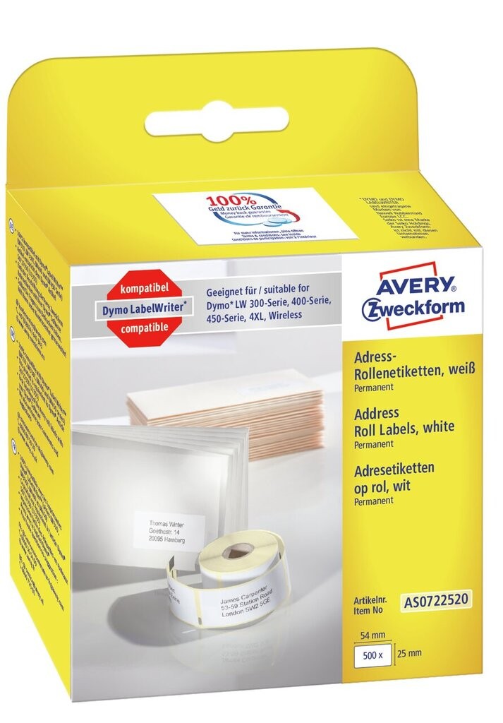 Address labels for label printers | AS0722520 | Avery