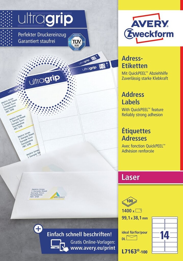 Address Labels with QuickPEEL™ & Ultragrip L7163100 Avery