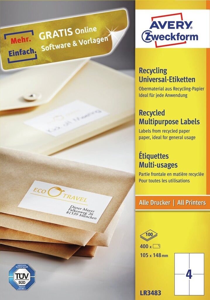Recycled Multipurpose Labels | LR3483 | Avery