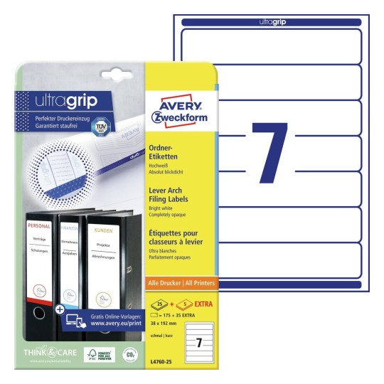 Lever Arch Filing Labels | L4760-25 | Avery