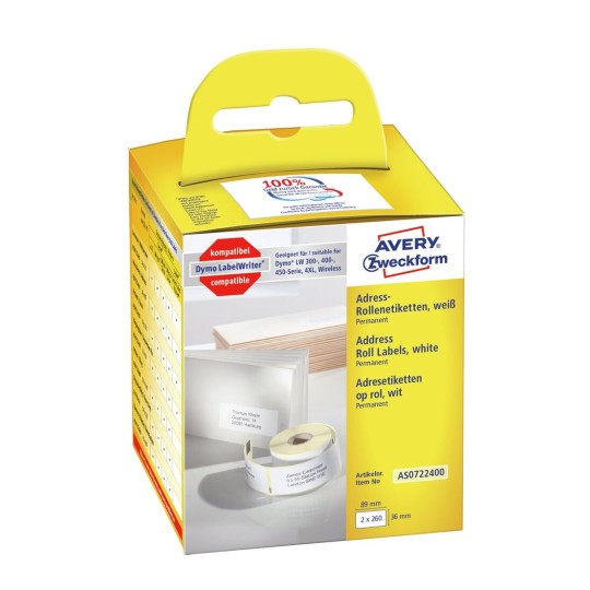 Address labels for label printers | AS0722400 | Avery
