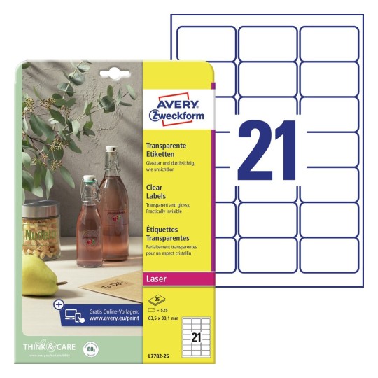 Personnalisé étiquettes 38 mm x 63 mm-Gloss White Labels