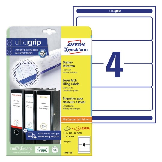 Lever Arch Filing Labels | L4761-25 | Avery
