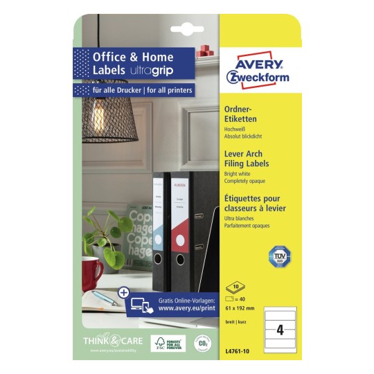 Lever Arch Filing Labels | L4761-10 | Avery