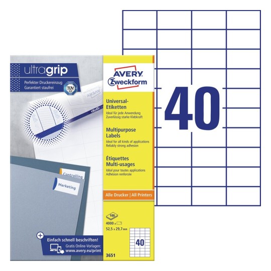 Multipurpose Labels with Ultragrip | 3489 | Avery