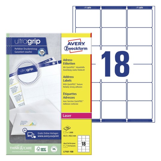 Address Labels with QuickPEEL™ & Ultragrip L7161100 Avery