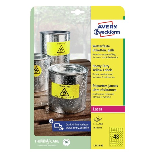 Weatherproof film labels | L6128-20 | Avery
