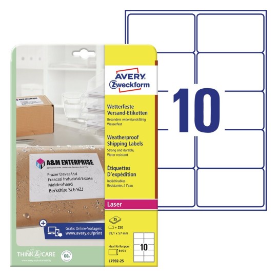 Mailing labels | L7992-25 | Avery