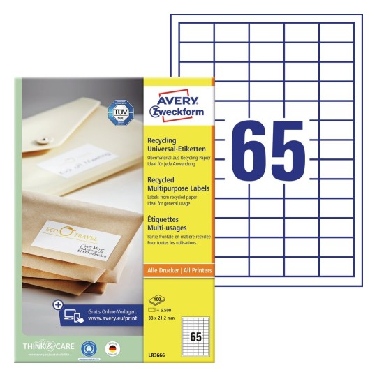 Recycled Multipurpose Labels | LR3666 | Avery