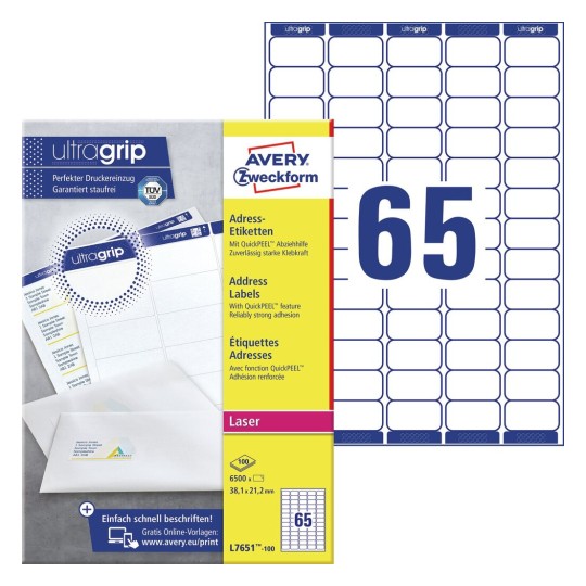 Address Labels with QuickPEEL™ & Ultragrip | L7651-100 | Avery