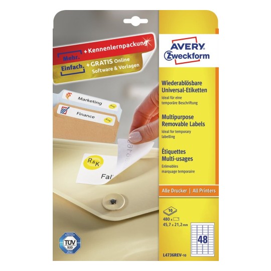 Multipurpose General-use Labels, removable | L4736REV-10 | Avery