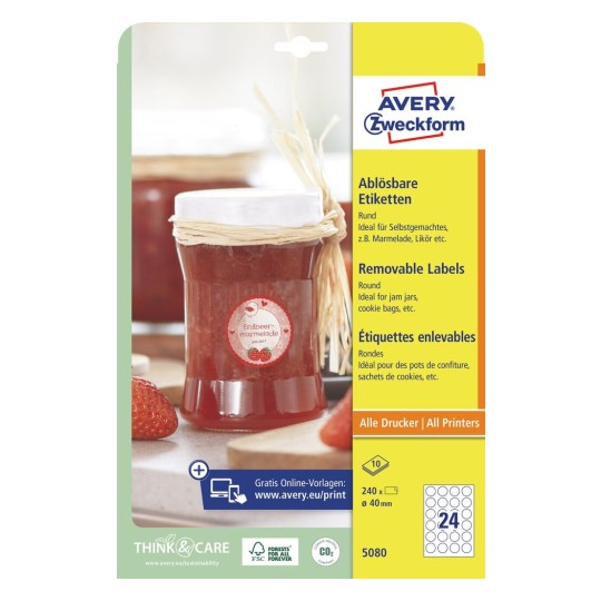 Removable round product labels | 5080 | Avery