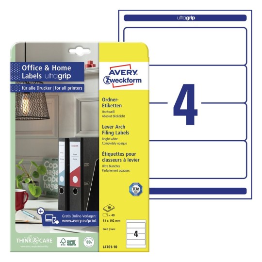 How to print lever arch file labels in word