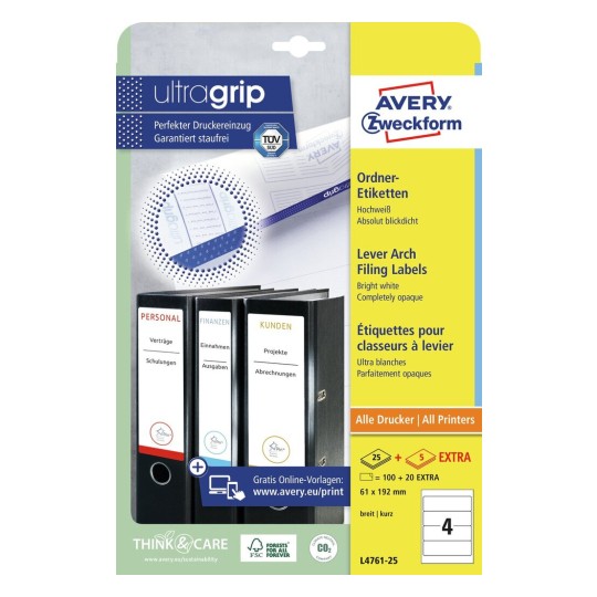 Lever Arch Filing Labels | L4761-25 | Avery
