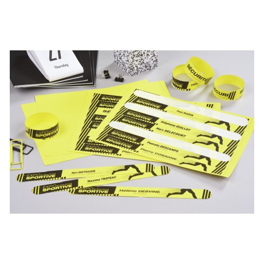 Printable wristbands, yellow L400110 Avery