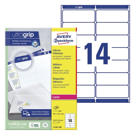 Avery labels template l7163