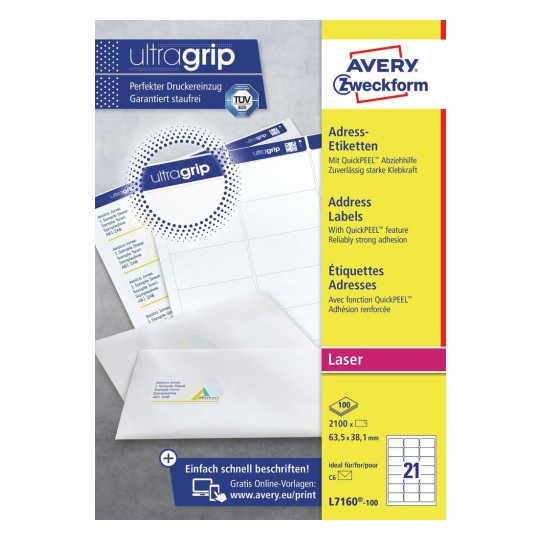 Address Labels with QuickPEEL™ & Ultragrip L7160100 Avery