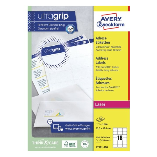 Address Labels with QuickPEEL™ & Ultragrip | L7161-100 | Avery
