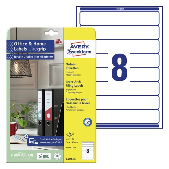 Lever Arch Filing Labels | L6060-10 | Avery