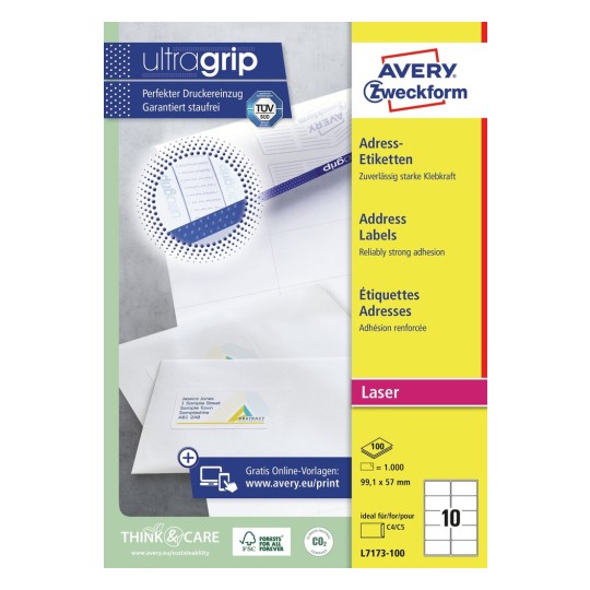Address Labels with QuickPEEL™ & Ultragrip | L7173-100 | Avery