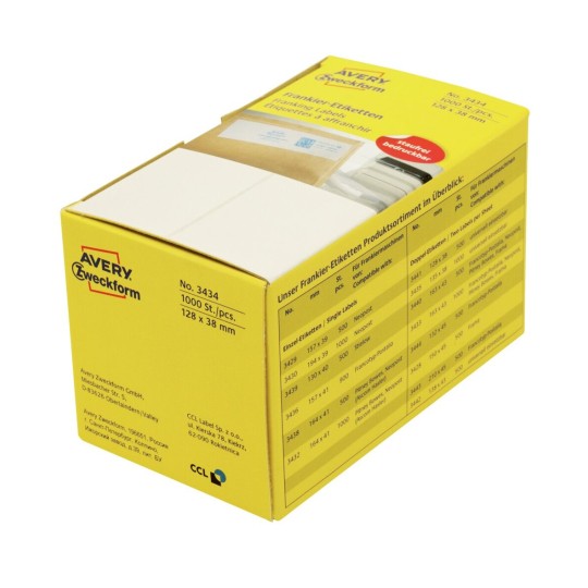Franking labels 2 per sheet