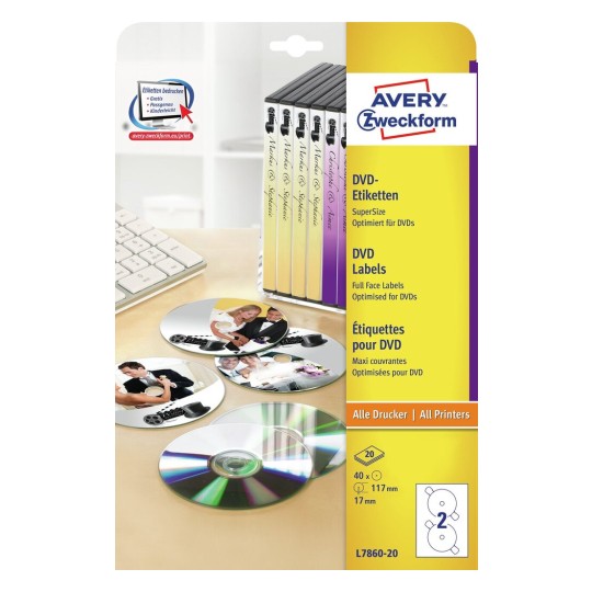 DVD Labels SuperSize - Discontinued | L7860-20 | Avery