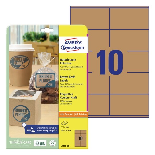 Brown Kraft Labels | L7108-25 | Avery
