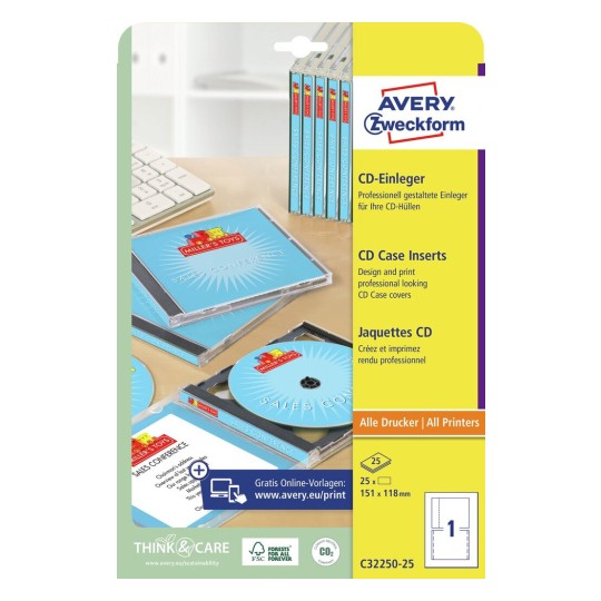 CD Cover and Inserts | C32250-25 | Avery