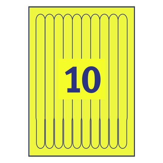 Printable wristbands, yellow  L4001-10 265 x 18 mm