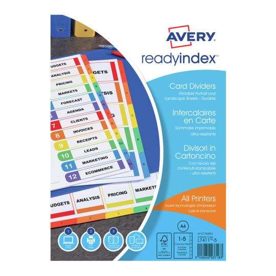 Ready Index™ with 5 dividers 01733501