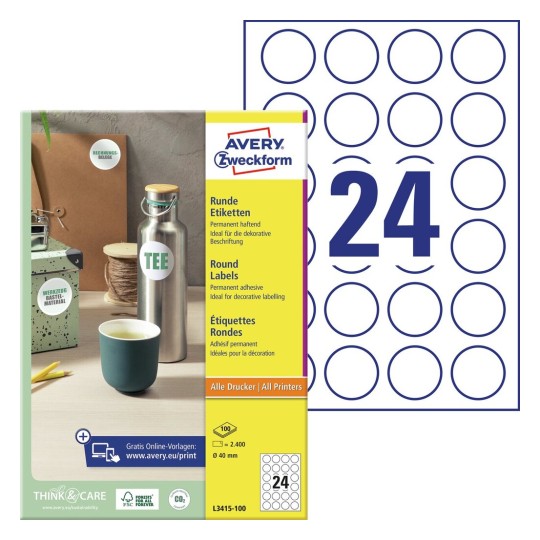 Labels in Special Shapes | L3415-100 | Avery