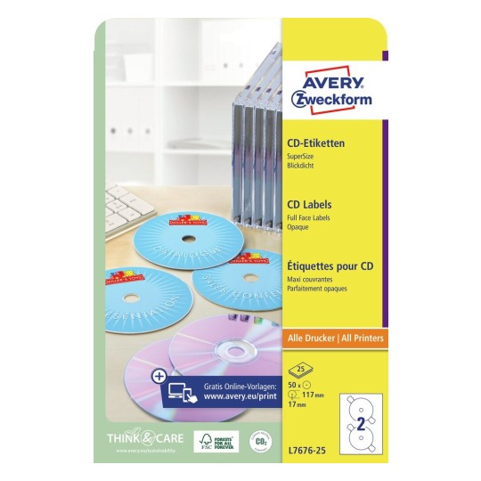 CD Labels SuperSize | L7676-25 | Avery