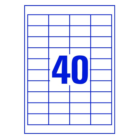 40 labels on sheet
