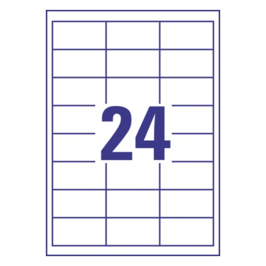 24 labels on sheet