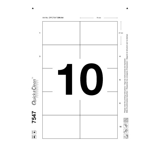 10 labels on sheet