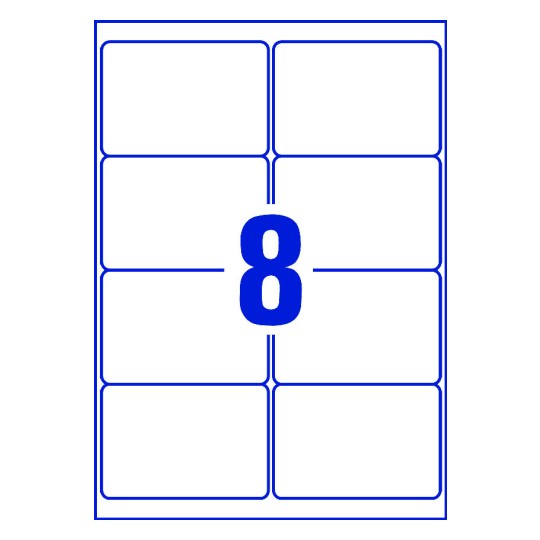 8 labels on sheet