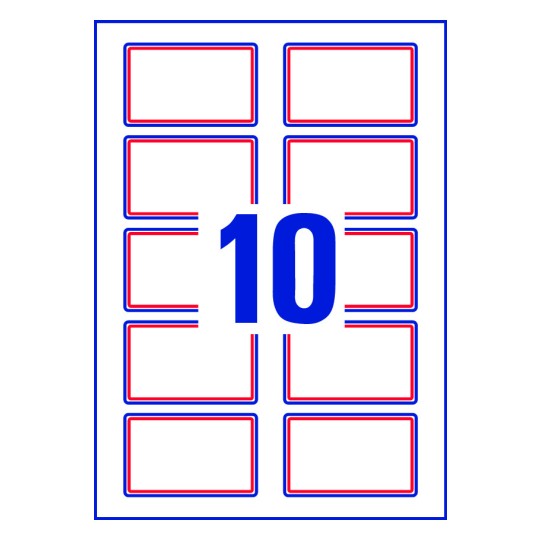 10 labels on sheet
