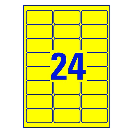 24 labels on sheet