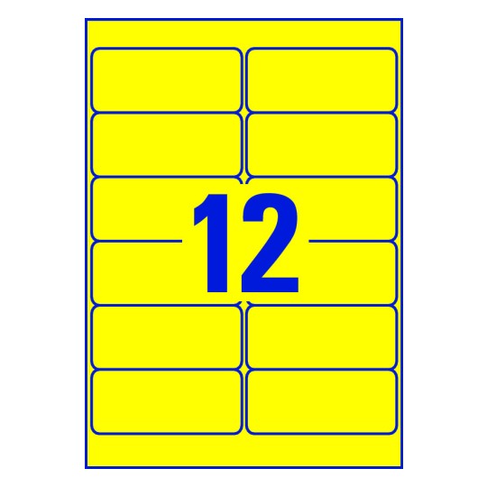 12 labels on sheet