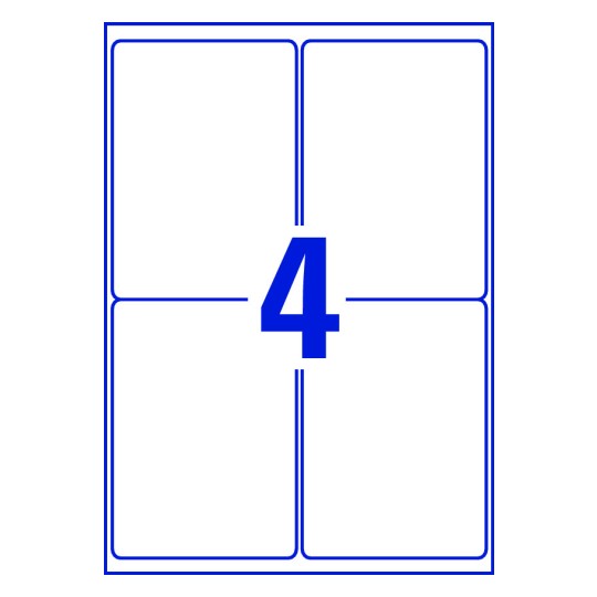 4 labels on sheet