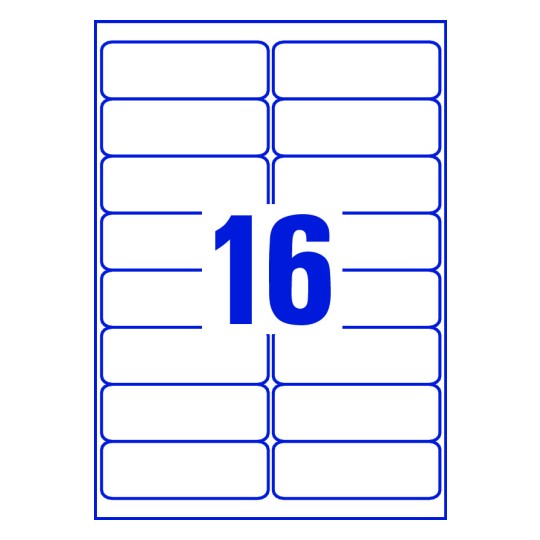 16 labels on sheet